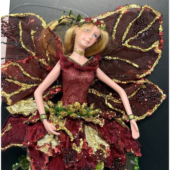 Mark Roberts Other - Mark Roberts Fairy Hanging Ornament Fabric Art Doll w/ Flowers & Wings Vintage C